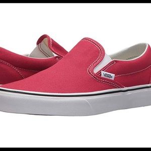 Red slip on vans